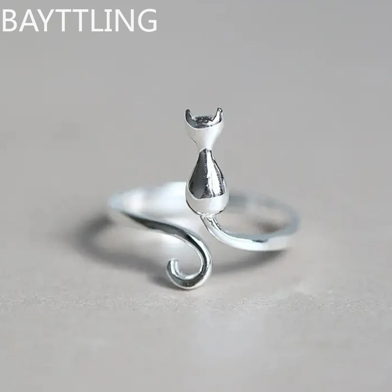 Кольцо с котом из стерлингового серебра 925 пробы для женщин - Фотография_4