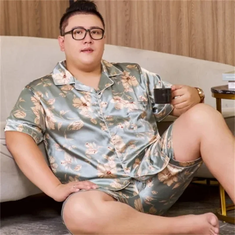 Свободная атласная одежда для отдыха 160 кг 5xl - Фотография_2