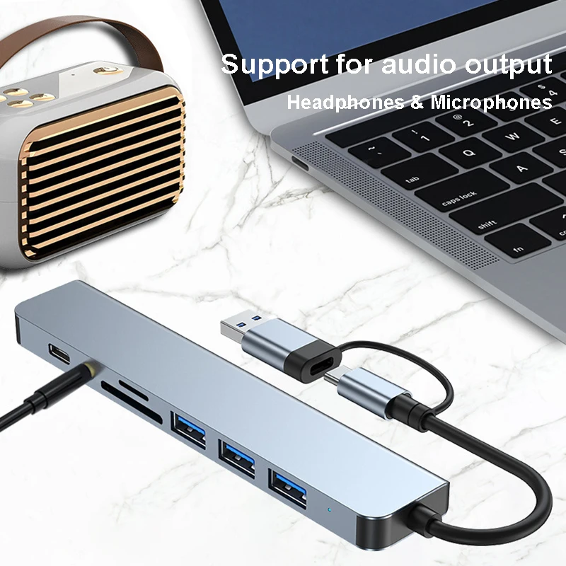 8-in-2 usb-концентратор 3.0 usb c-концентратор - Фотография_5