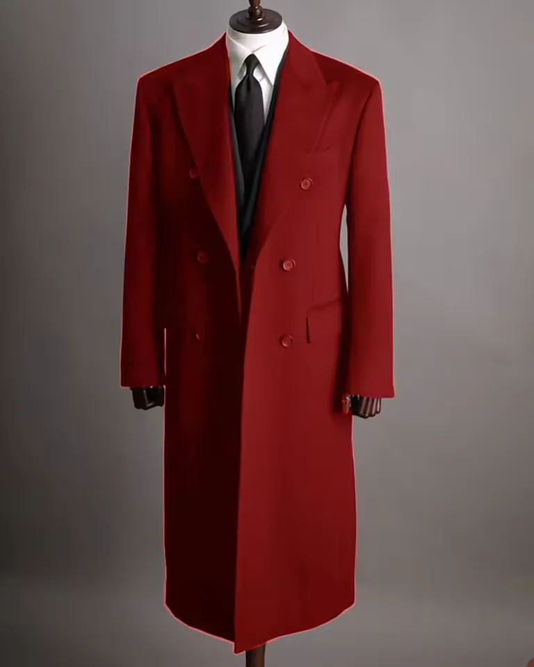 Зимний длинный пиджак деловой двубортный - Фотография_5