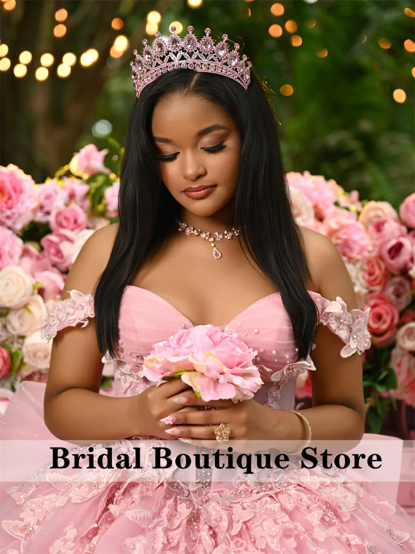 Роскошные розовые платья quinceanera с бантом - Фотография_3