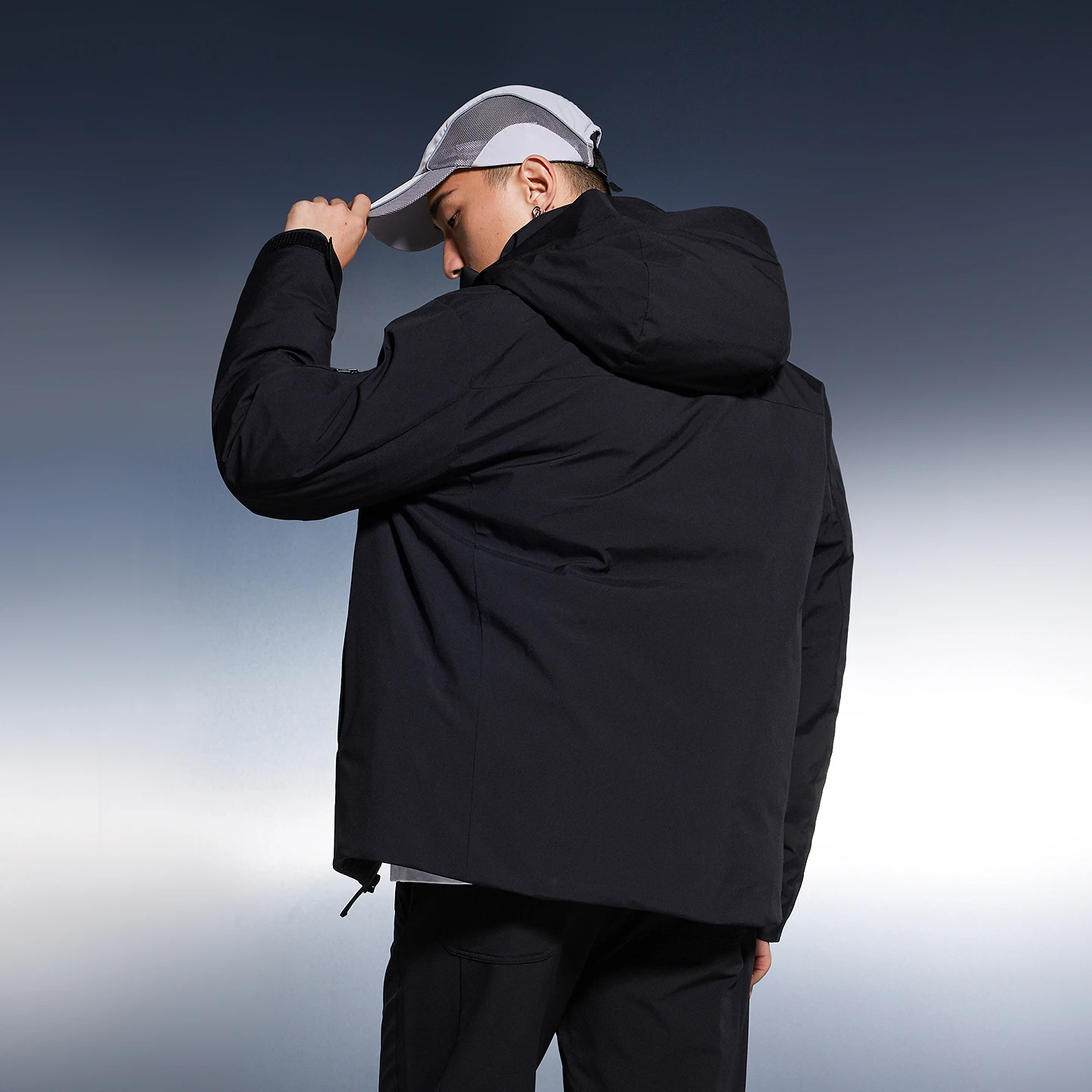 Metersbonwe, однотонный пуховик унисекс с воротником-стойкой и капюшоном - Фотография_4