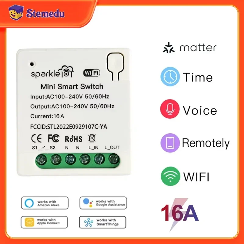 16a matter wifi умный переключатель