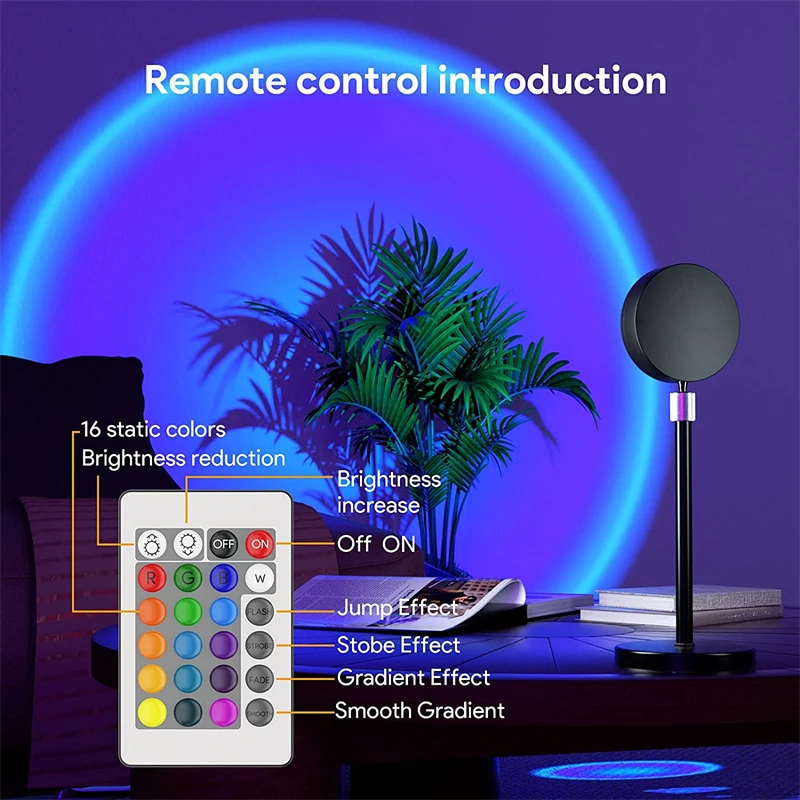 16-цветный rgb usb закатный светильник для мобильного телефона - Фотография_2
