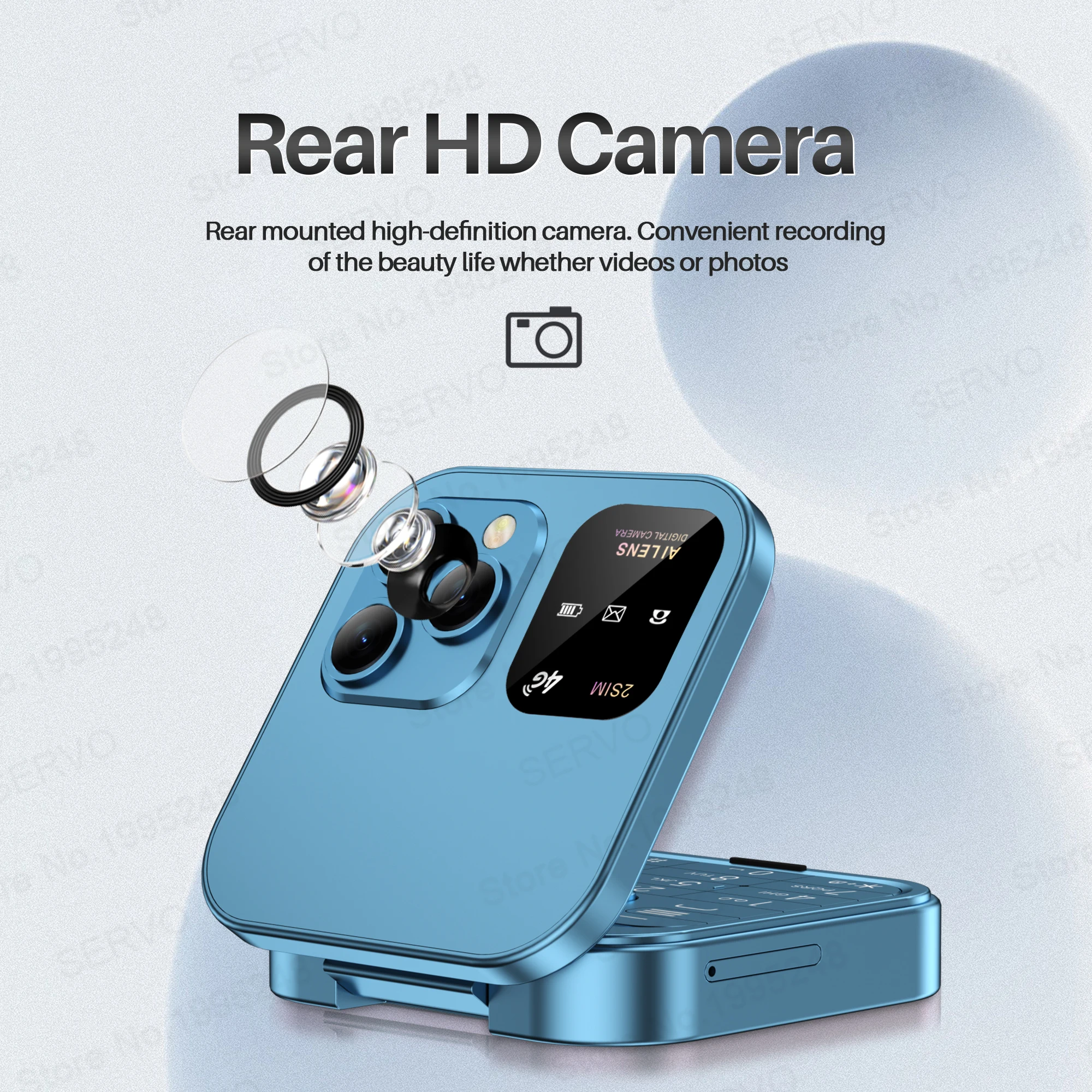 Новый мини-складной мобильный телефон servo i16 pro 4g lte - Фотография_5