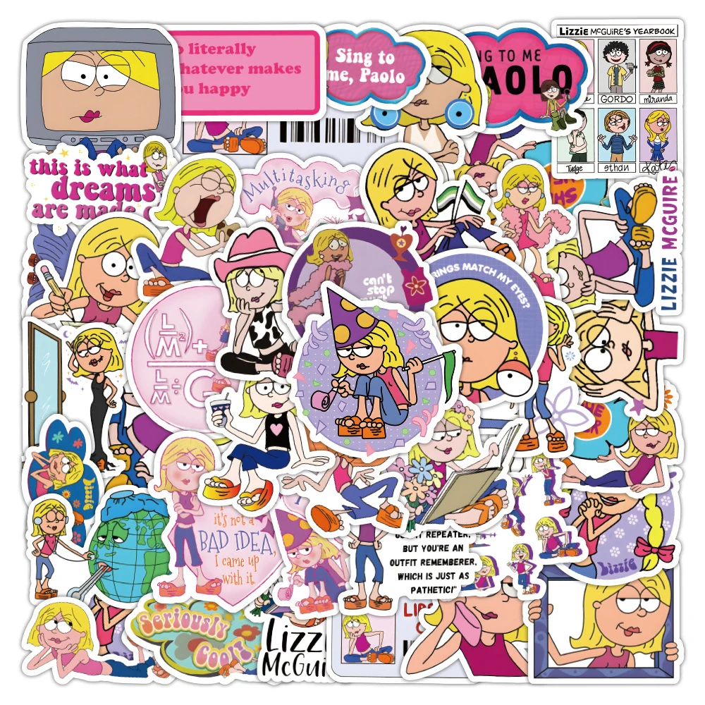 Милые наклейки с героями мультфильмов диснея lizzie mcguire для детей