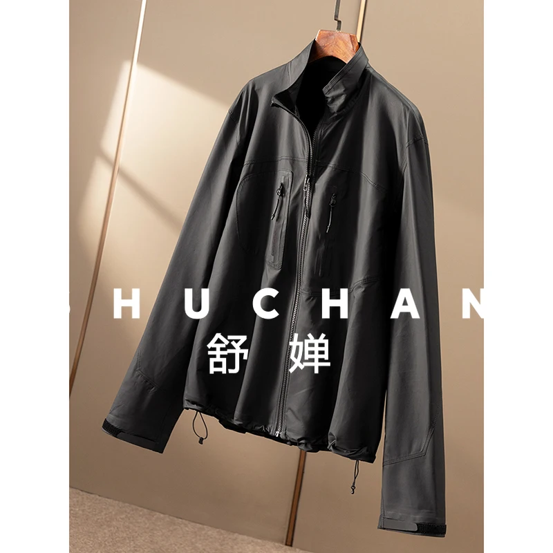 Огромная тонкая кожаная куртка из овчины с воротником-стойкой - Фотография_3