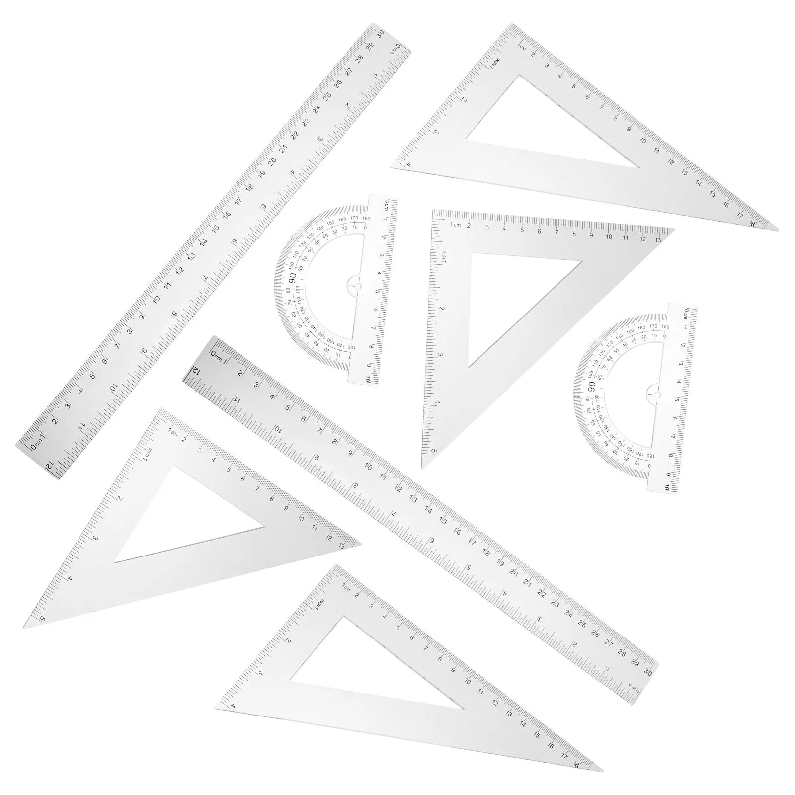 2 комплекта пластиковых треугольных линеек - Фотография_2
