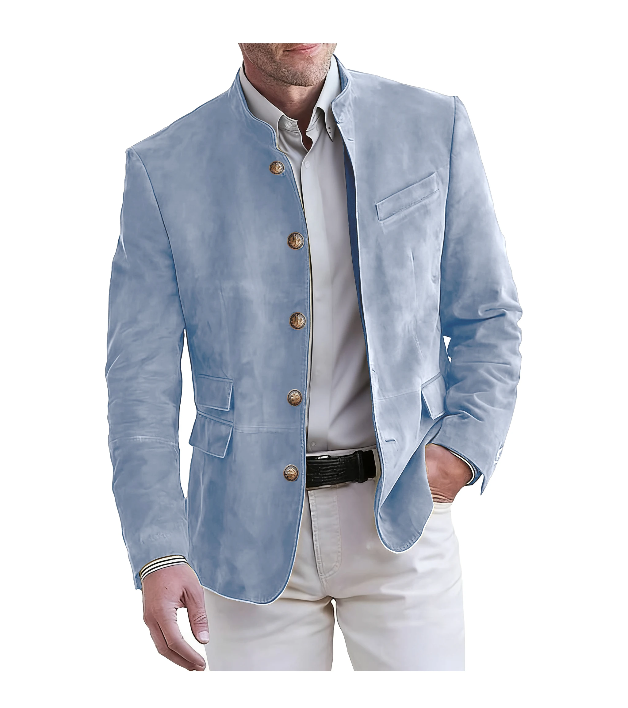 Мужской элегантный пиджак с несколькими карманами - Фотография_6