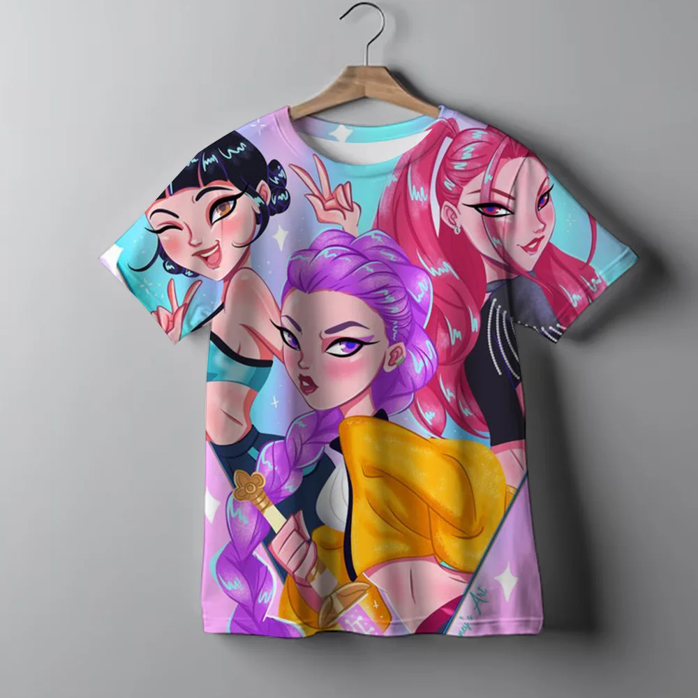 Года, детские хлопковые футболки с мультяшным принтом kpop demon hunters