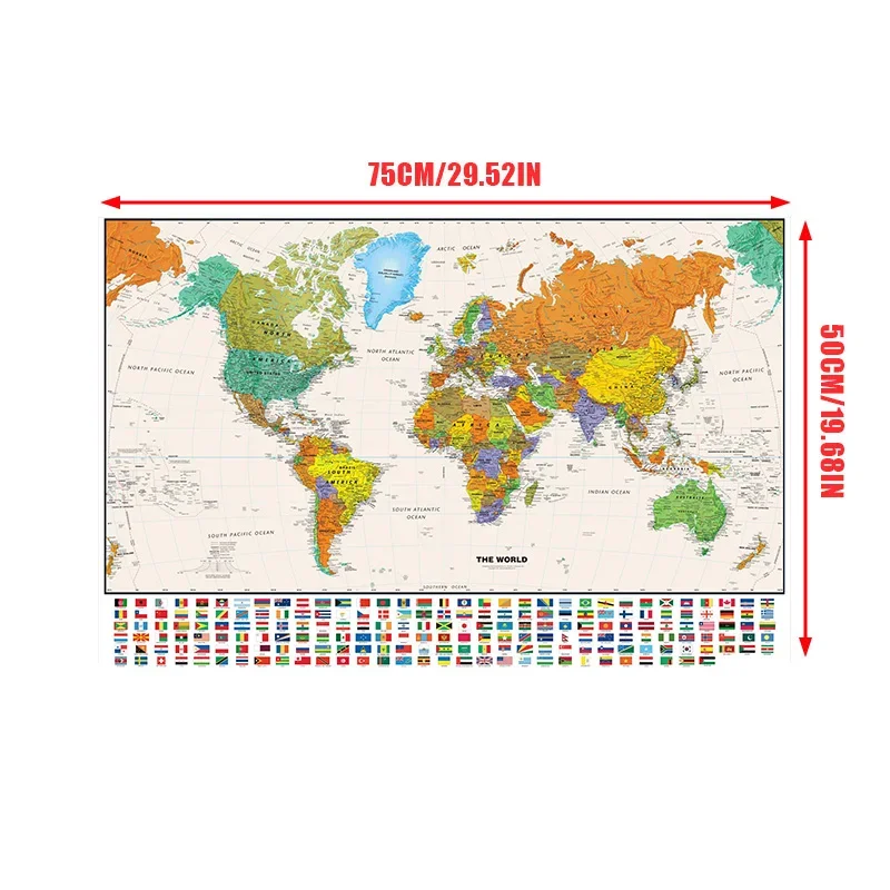 Классическая карта мира 75*50 см - Фотография_2