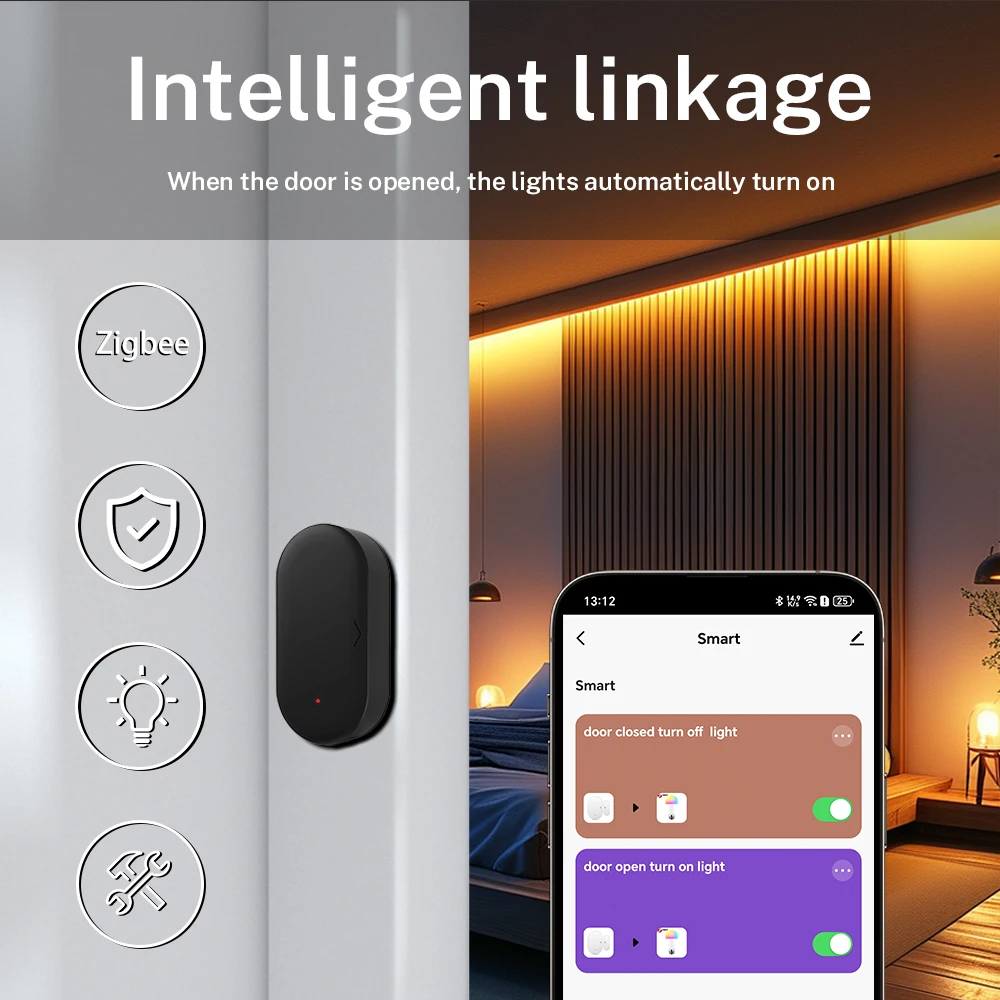 Датчик двери и окна tuya zigbee для безопасности умного дома - Фотография_4