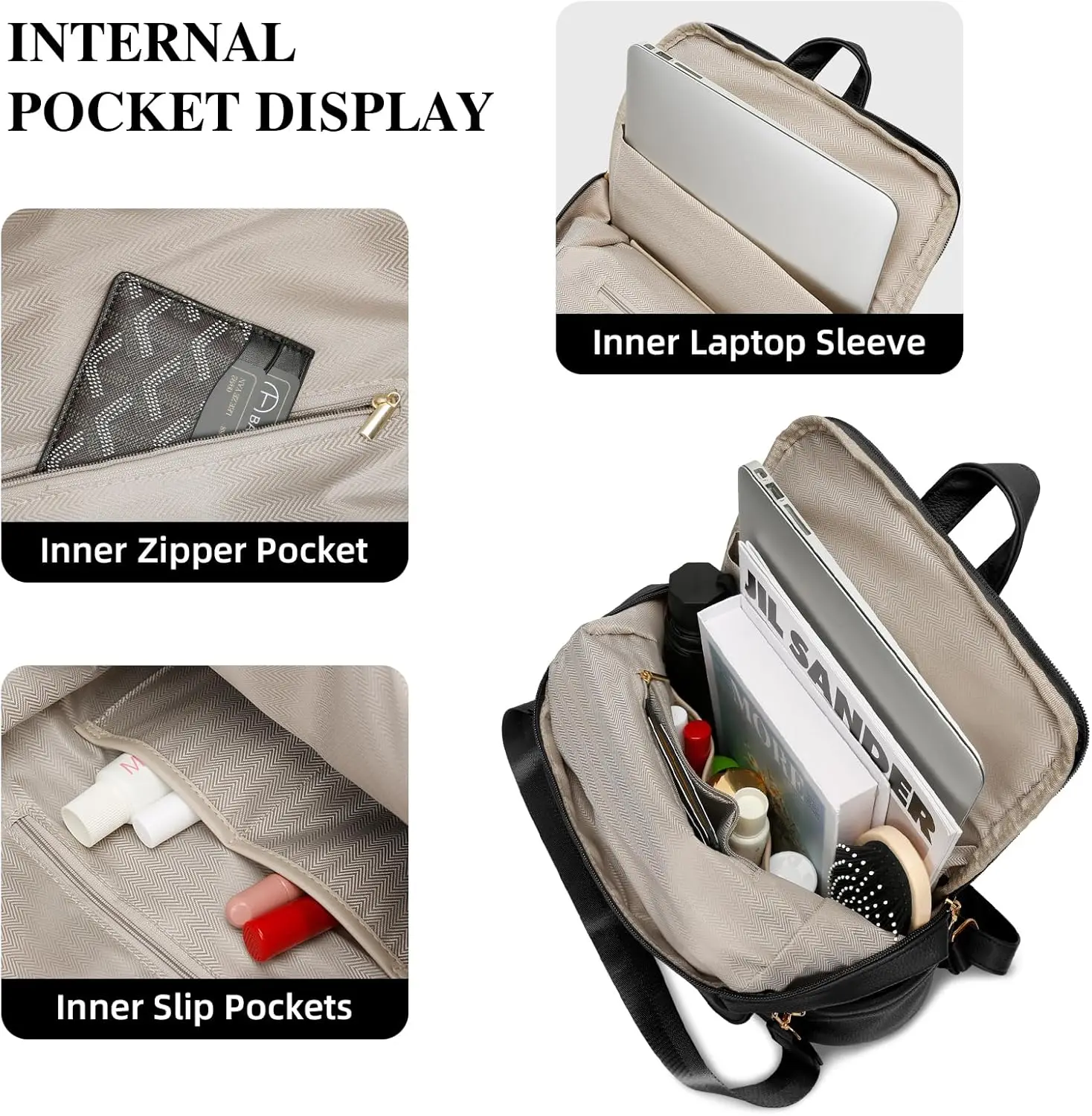 Женский рюкзак kkxiu — кожаный - Фотография_5