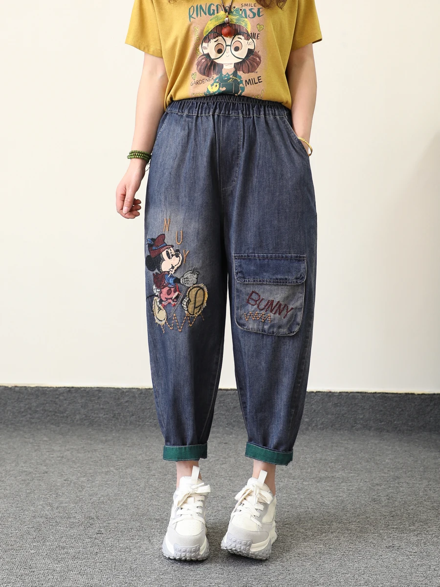Мультяшные джинсы с надписью микки - Фотография_4