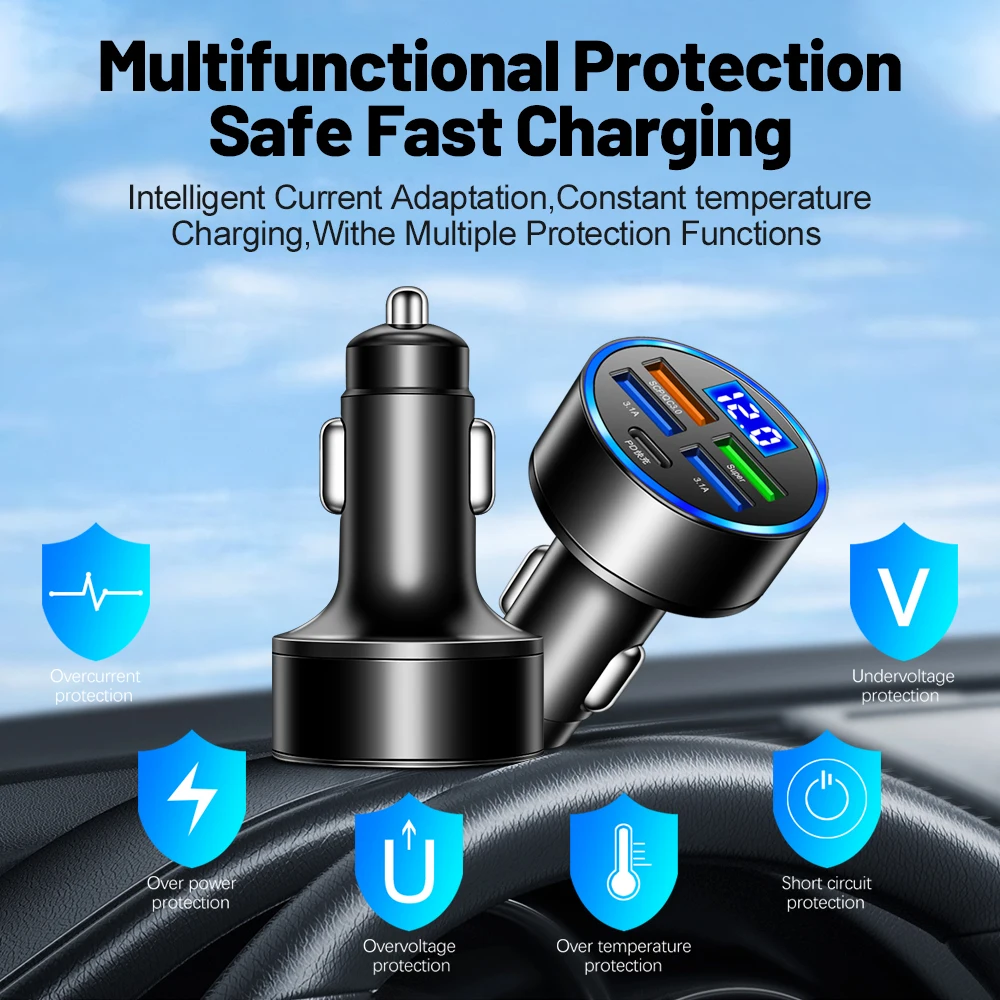 Автомобильное зарядное устройство pd qc3.0 usb type-c - Фотография_5