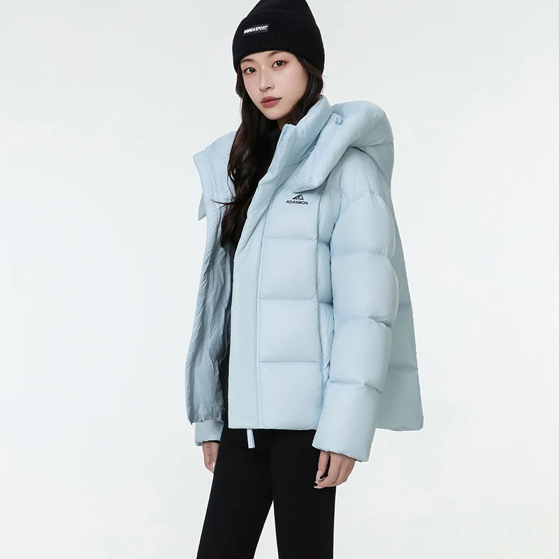 Женский модный короткий пуховик с 95% белым утиным пухом - Фотография_3