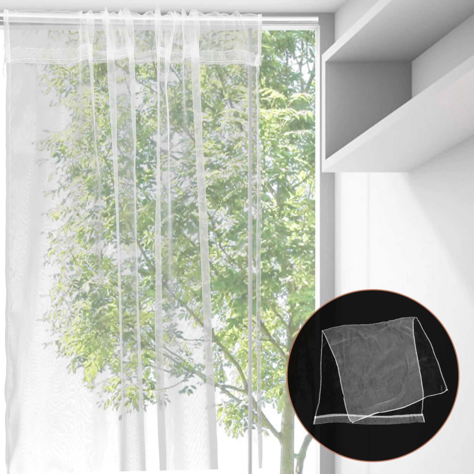 Белые прозрачные шторы на окно - Фотография_6