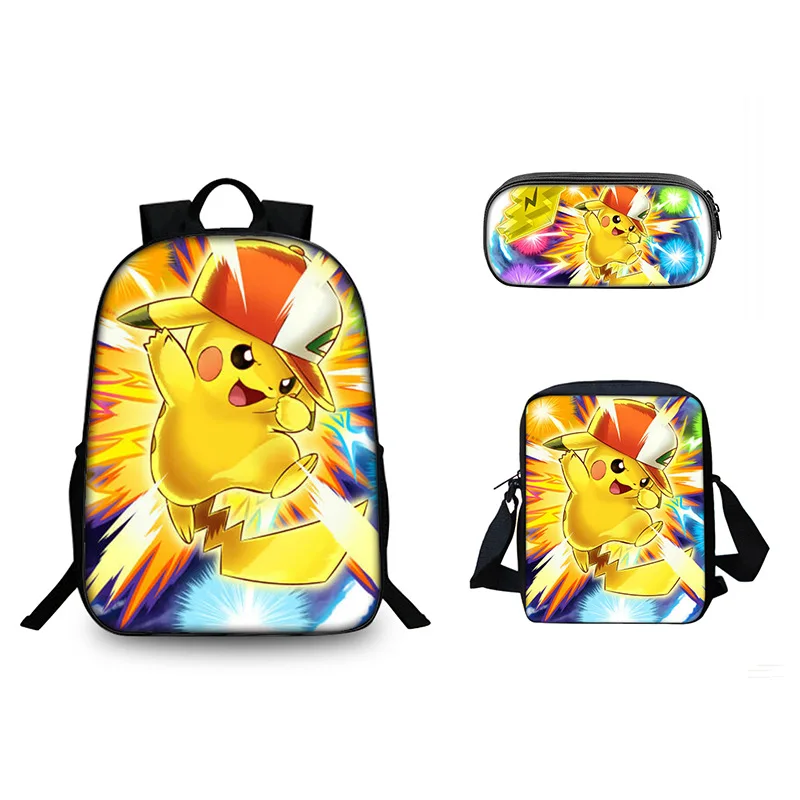 Pokemo_n классический студенческий водонепроницаемый рюкзак 3 в 1