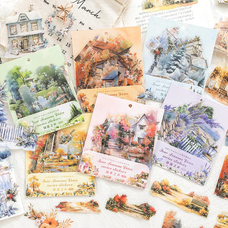 Бумага, тематические наклейки four seasons forest garden