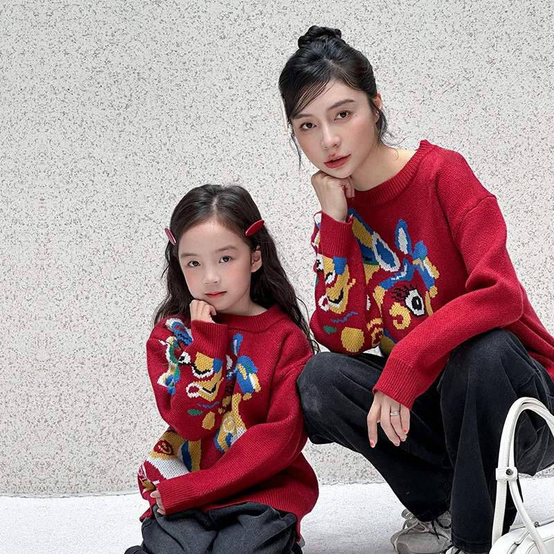 2026 зимний новогодний одинаковый свитер для всей семьи - Фотография_3