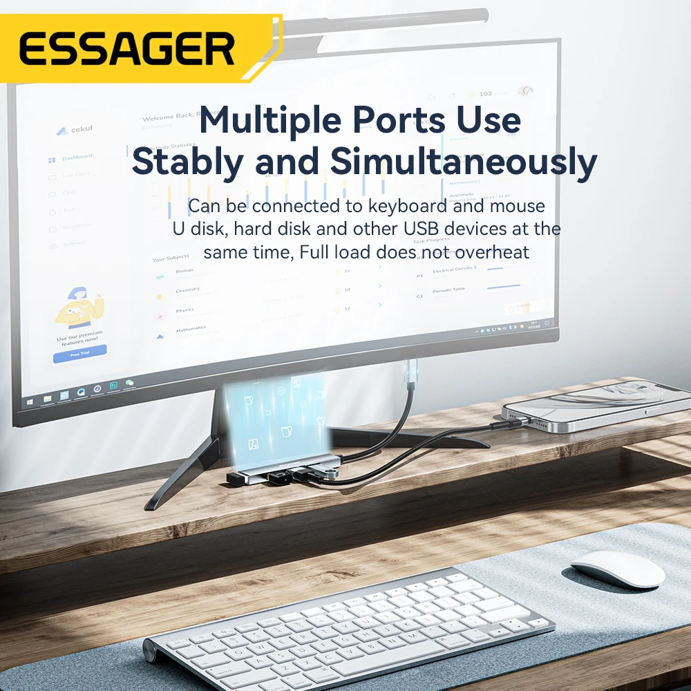 Essager 4 в 1 usb c-кабель-концентратор usb 2 - Фотография_6