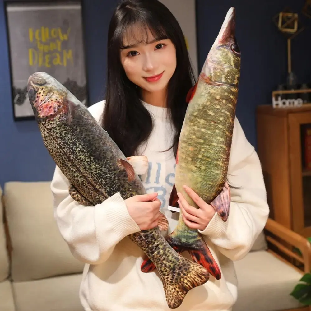 Плюшевая подушка с имитацией рыбы