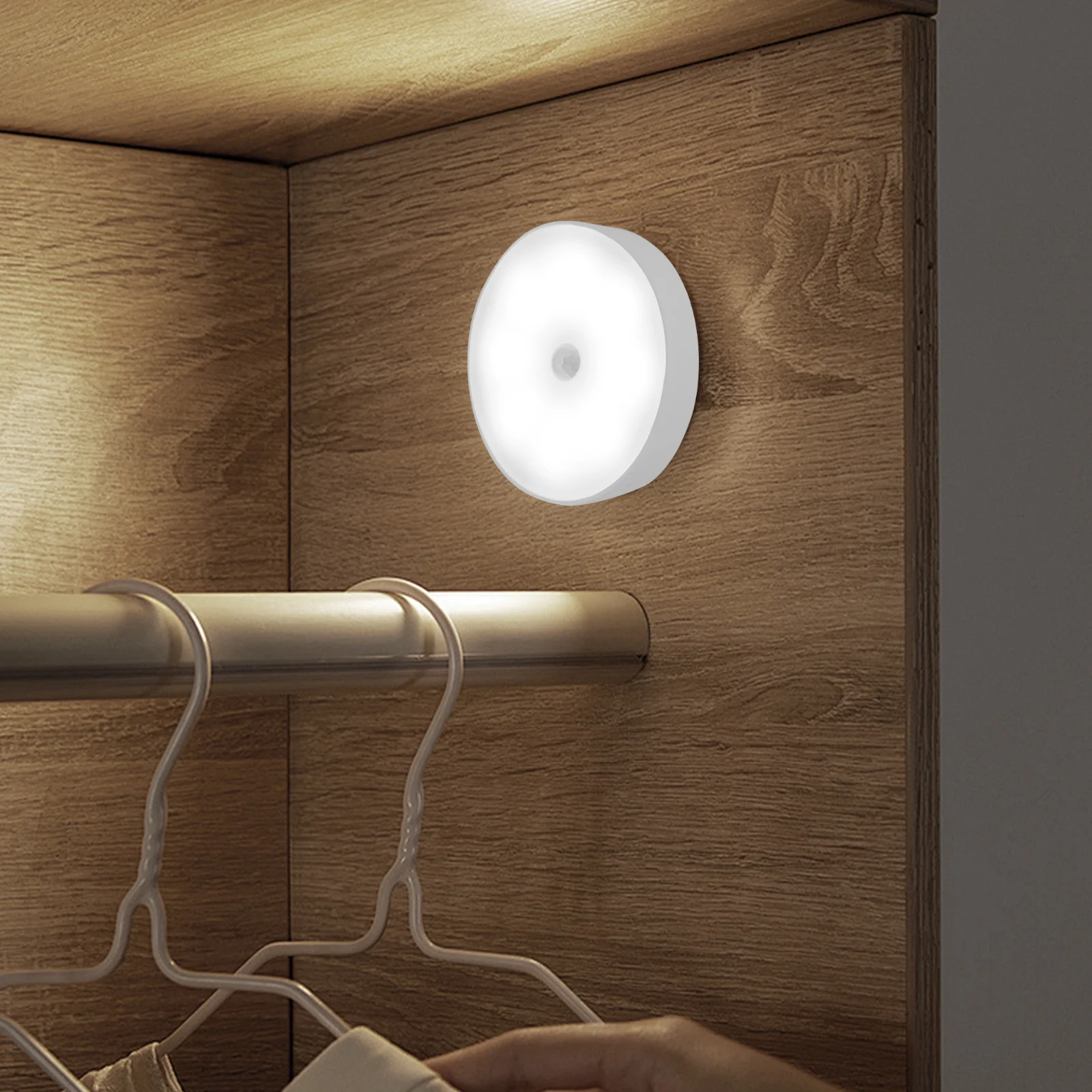 2 комплекта, светодиодный индукционный ночник с датчиком движения - Фотография_5