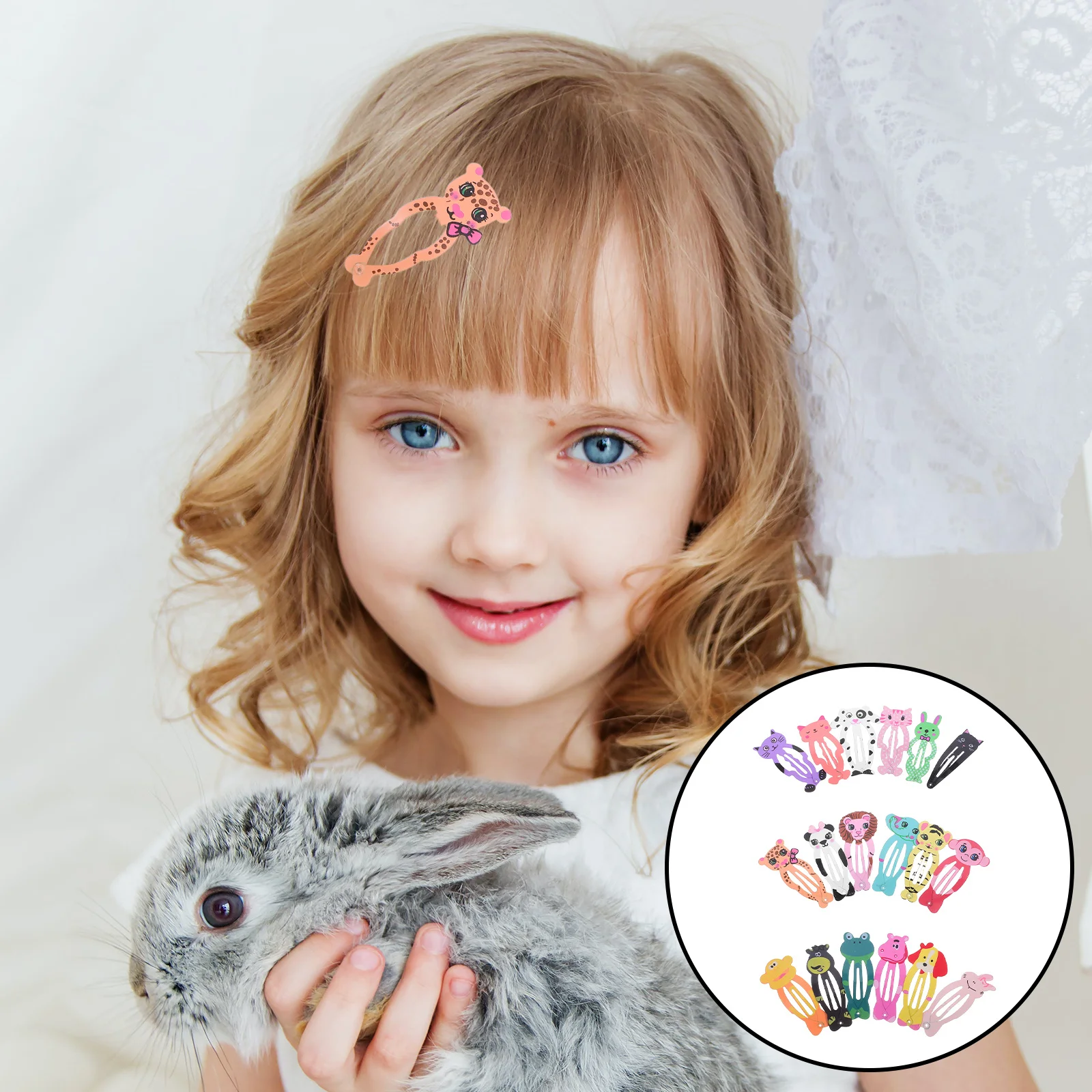 Набор заколок для волос с животными
