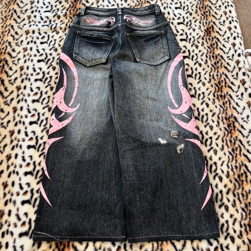 Y2k джинсовые брюки destroyed dark - Фотография_2