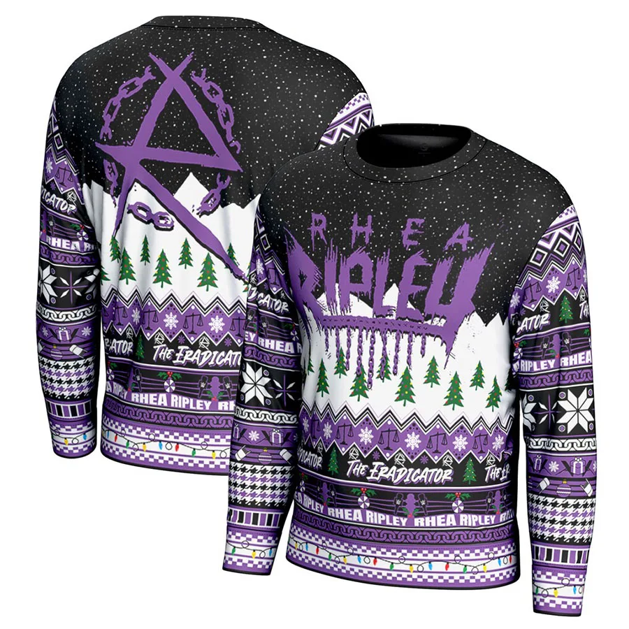 Мужской черный уродливый свитер rhea ripley - Фотография_3