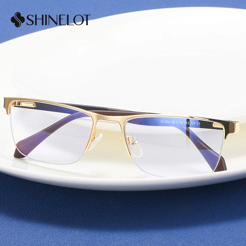 91304 мужские очки с позолоченной оправой