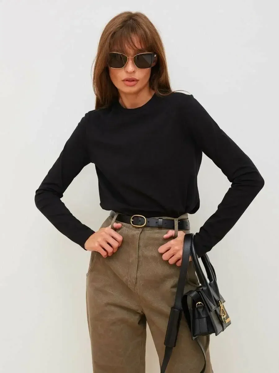 Wolfeel женская весенне-осенняя футболка из 100% хлопка - Фотография_3