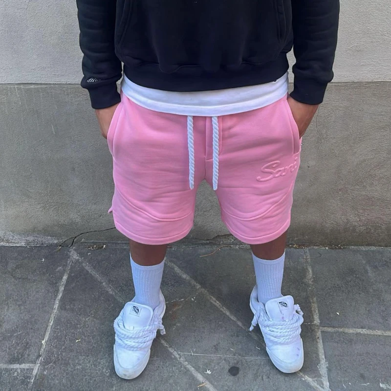 Y2k harajuku однотонные шорты мужские - Фотография_6