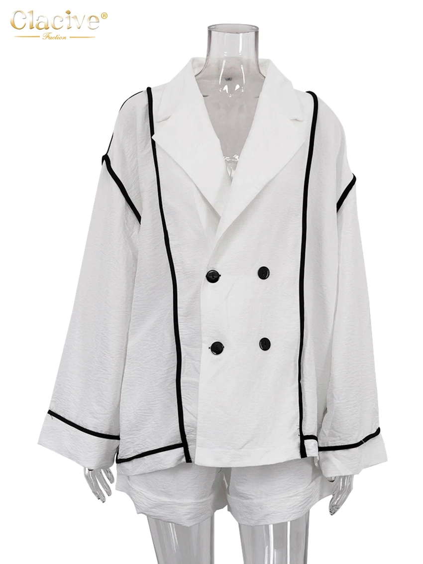 Модный свободный белый комплект clacive из 2 предметов - Фотография_5