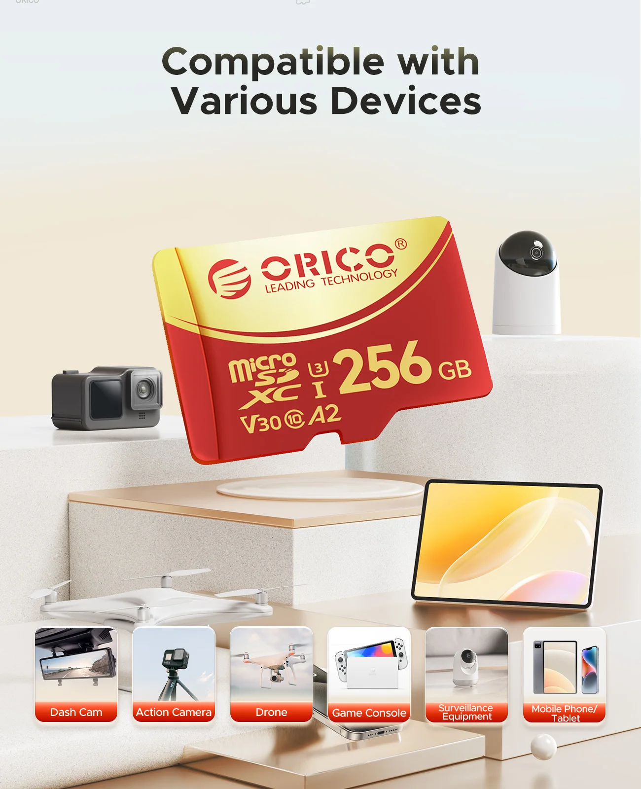 Orico 256 гб micro sd microsdxc r/w до 180 мб/с full hd и 4k uhd c10 - Фотография_5