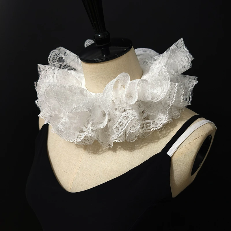 Elegant ruffled lace fake collar - Фотография_3
