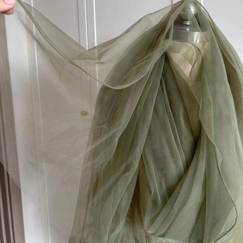 Коричневая оливковая ткань для украшения свадьбы - Фотография_5