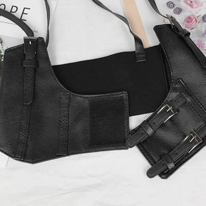 Женский сексуальный кожаный эластичный широкий пояс на талию - Фотография_6