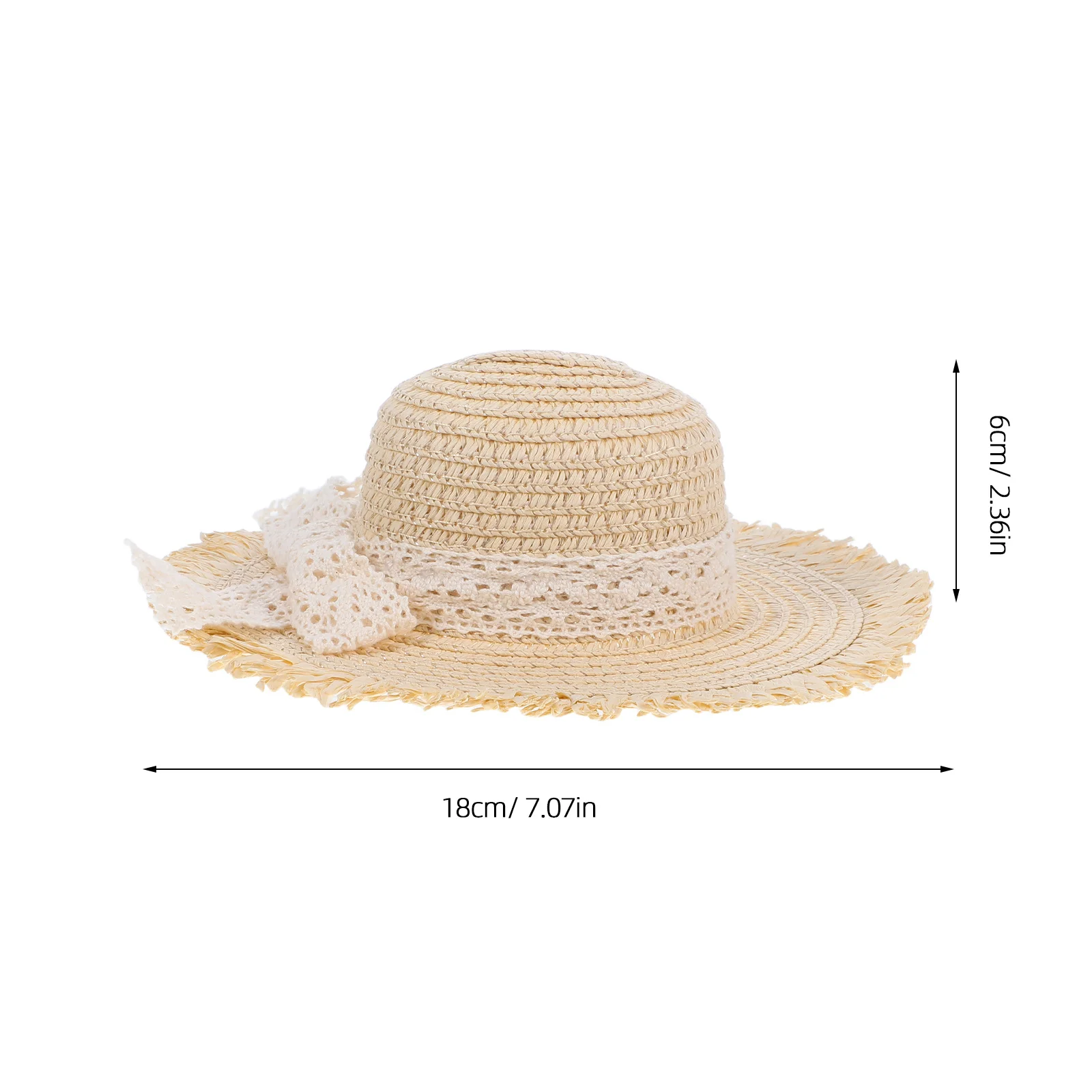 Миниатюрные соломенные шляпы с кружевной лентой - Фотография_3