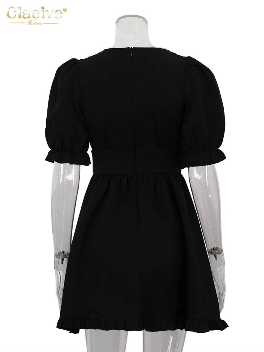 Clacive, летнее свободное черное женское платье - Фотография_6