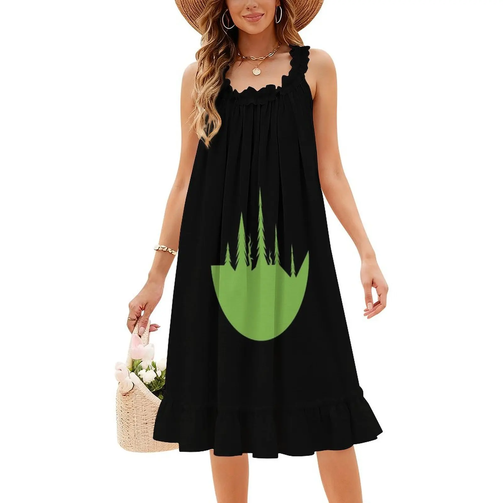 Яркое платье с лесной рыбной миской ii и вырезом в форме сердца - Фотография_4