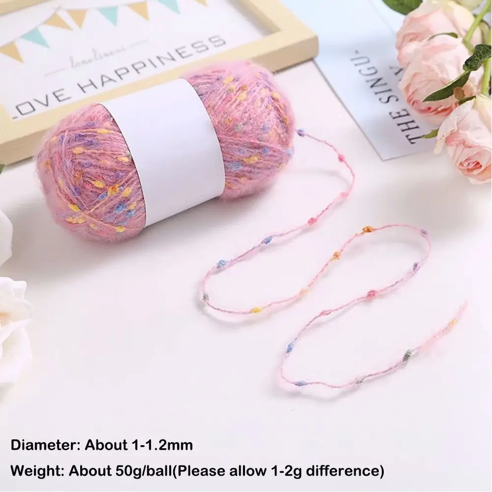 Теплая цветная шерстяная пряжа в горошек - Фотография_6