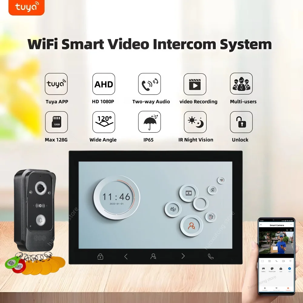 10-дюймовая видеодомофон tuya wifi hd 1080p - Фотография_2