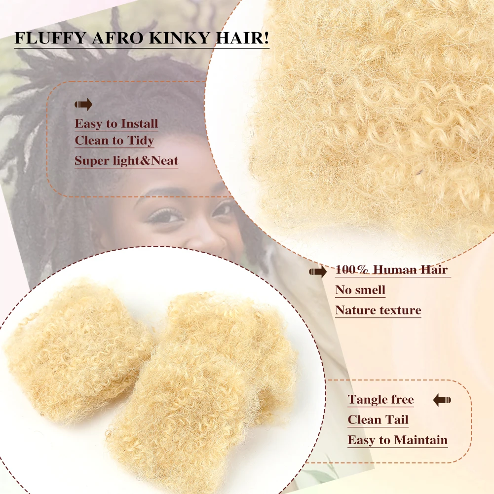 613#  afro kinky bulk 100% human - Фотография_3