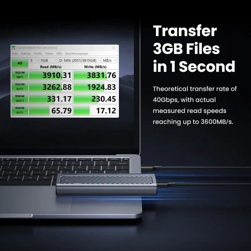 Корпус ugreen 40 гбит/с m.2 nvme с охлаждающим вентилятором - Фотография_2