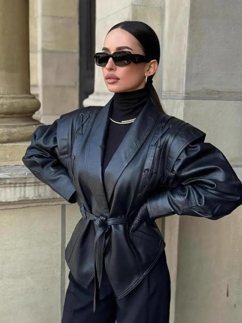 Suninherat, осенняя куртка из искусственной кожи - Фотография_2