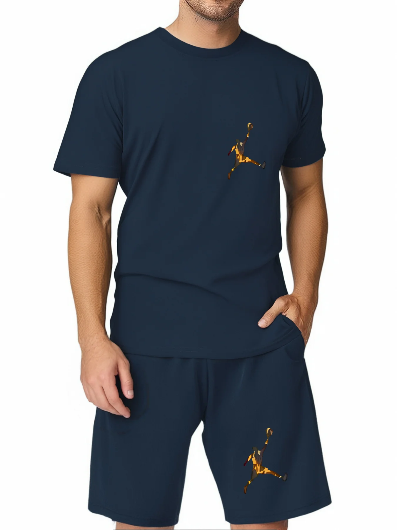 Новая летняя мужская модная повседневная одежда из двух предметов - Фотография_4