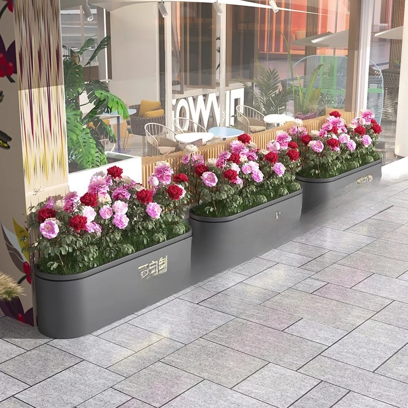 Открытый железный цветочный ящик из нержавеющей стали - Фотография_2