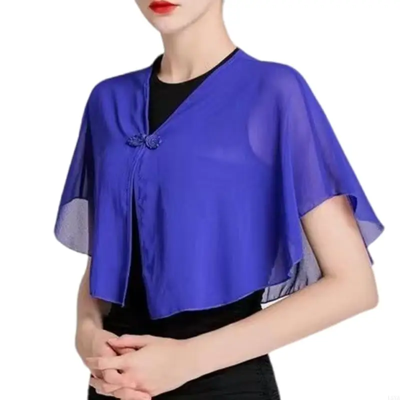 L5ya элегантный шифоновый тонкий дышащий шарф на плечах - Фотография_4