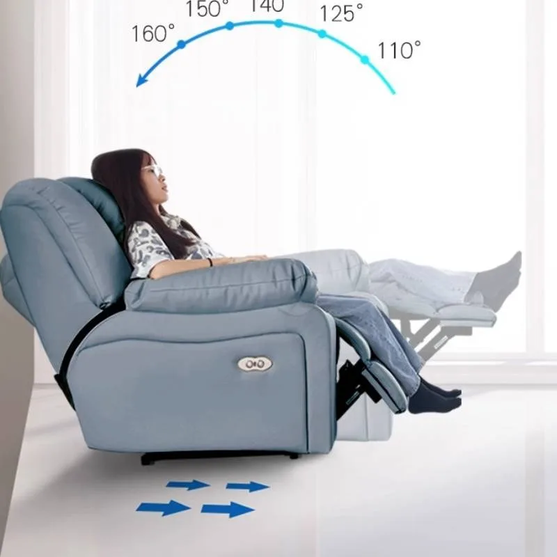 Минималистичный синий электрический диван с откидной спинкой - Фотография_3